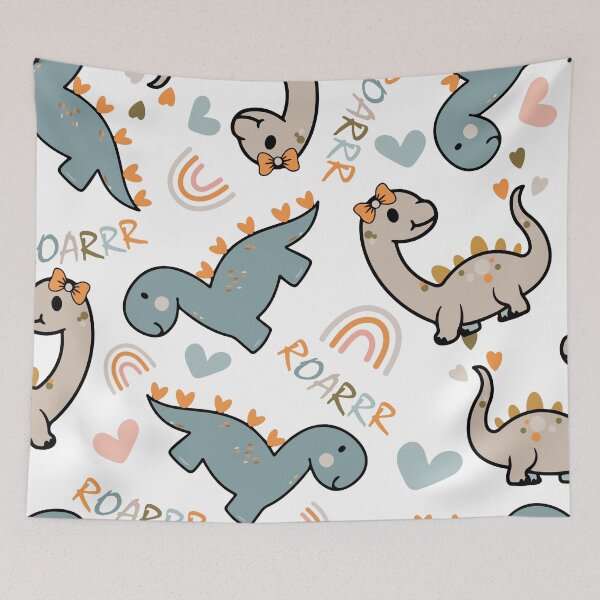 Item preview, seamless pattern with animals, seamless pattern with cute dinosaurs designed and sold by SabinArt.