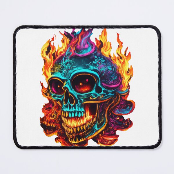 Item preview, Funky skull with colorful fire frame. designed and sold by Jayjaynaenae.