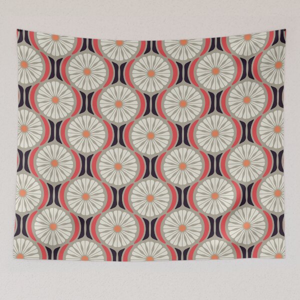 Item preview, KF 0055 F - Retro Vintage Daisy Flower Minimalist 70s Modern Geometric Floral Pattern designed and sold by KhakiFinch.