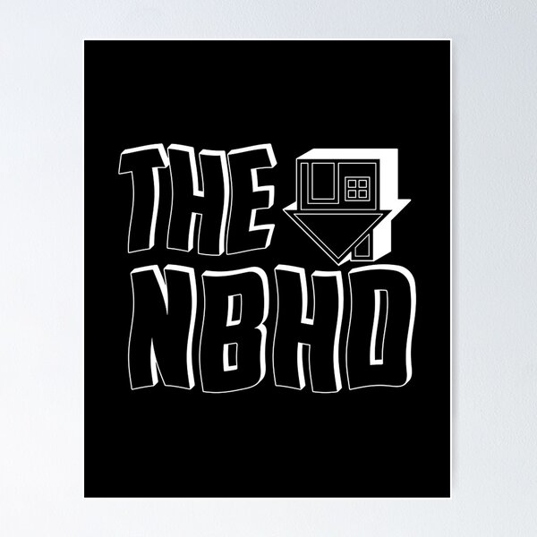 The Neighbourhood band logo. THE NBHD logo. Green, pink and orange