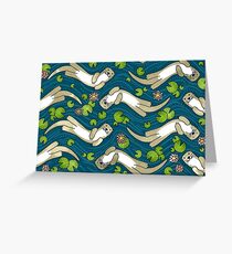 Otter and Water Lily | Cute Animal Pattern Greeting Card