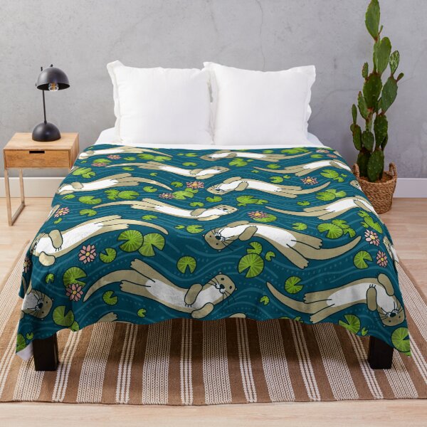 Item preview, Otter and Water Lily | Cute Animal Pattern designed and sold by Markéta Stengl.