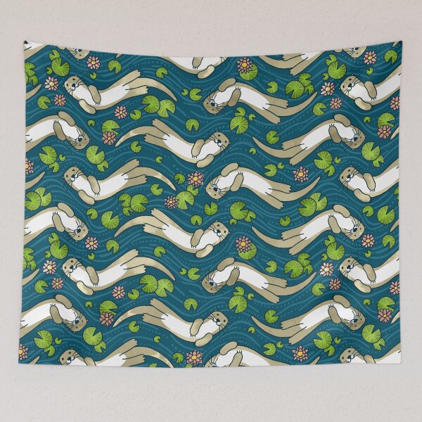 Item preview, Otter and Water Lily | Cute Animal Pattern designed and sold by Markéta Stengl.