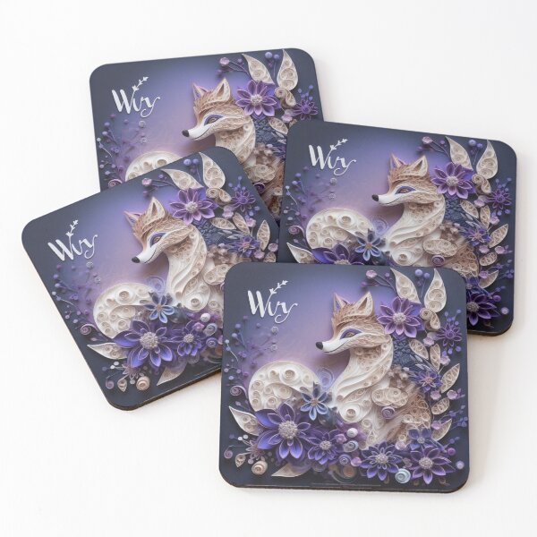 Item preview, Beautiful fox with flowers and plants on a dark blue background. Greeting card. designed and sold by aiphotosart.