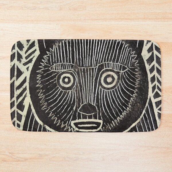 Item preview, woodcut-inspired bear animal design prehistory artwork designed and sold by TommyRoad.