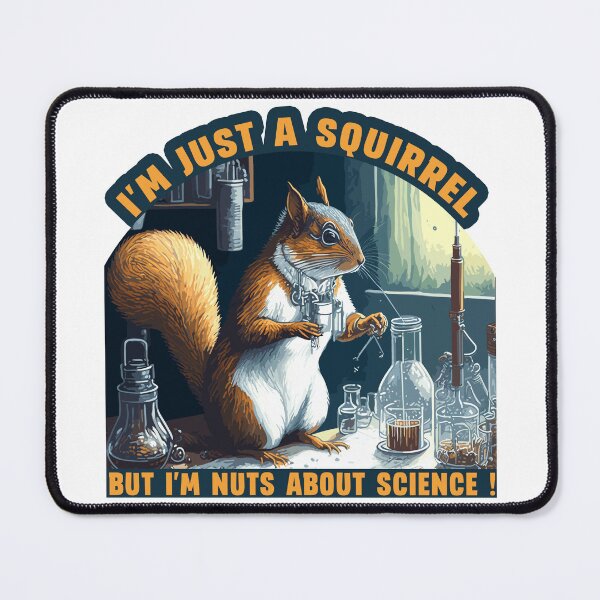 Item preview, A curious squirrel dressed as a scientist designed and sold by thematics.