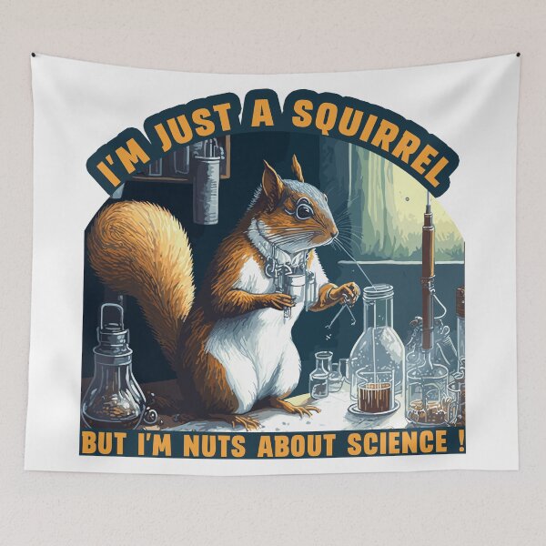 Item preview, A curious squirrel dressed as a scientist designed and sold by thematics.