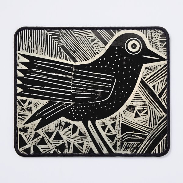Item preview, woodcut-inspired bird animal design prehistory artwork designed and sold by TommyRoad.