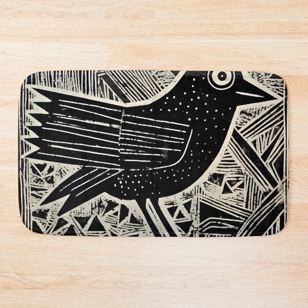 Item preview, woodcut-inspired bird animal design prehistory artwork designed and sold by TommyRoad.