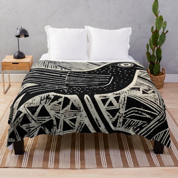 Item preview, woodcut-inspired bird animal design prehistory artwork designed and sold by TommyRoad.