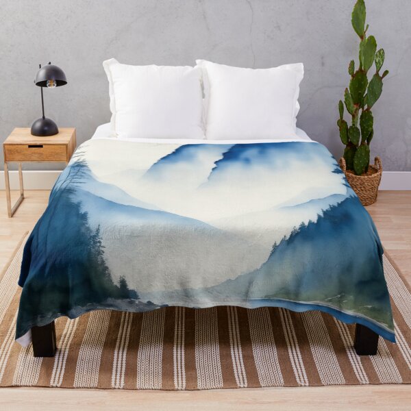 Item preview, Blue Watercolour Forest Lake Landscape designed and sold by RossWilson12.