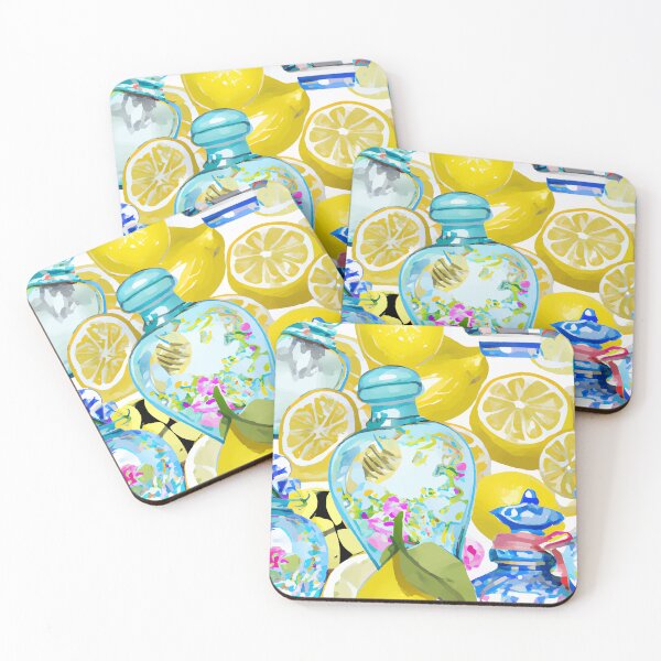 Item preview, Lemons, chinoiserie jars and snuff bottles designed and sold by SophieClimaArt.