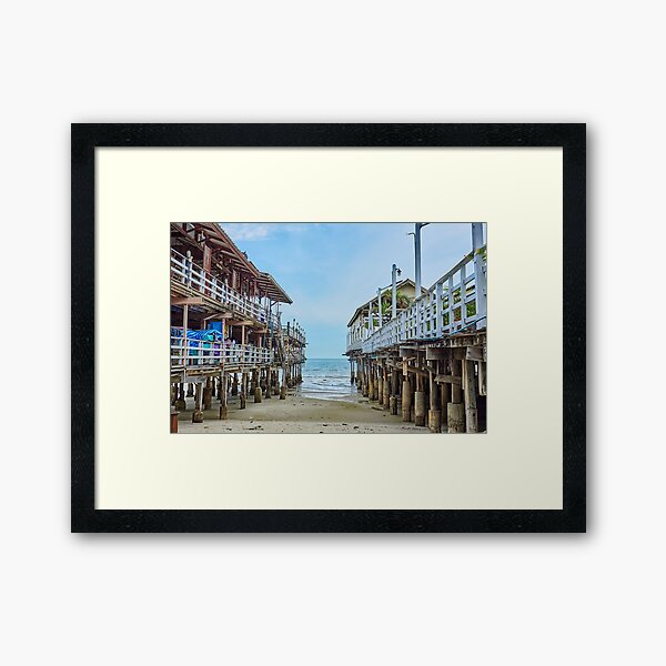 Sky, Sea and Delights: Beachside Overwater Restaurant in Hua Hin Framed Art Print