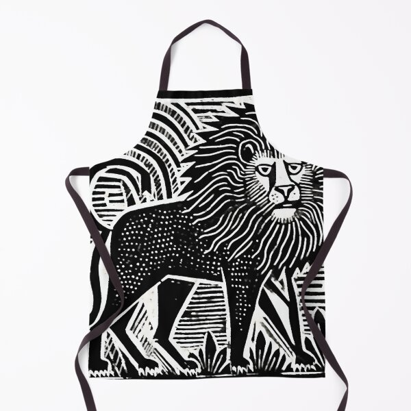 Item preview, woodcut-inspired lion animal design prehistory artwork designed and sold by TommyRoad.