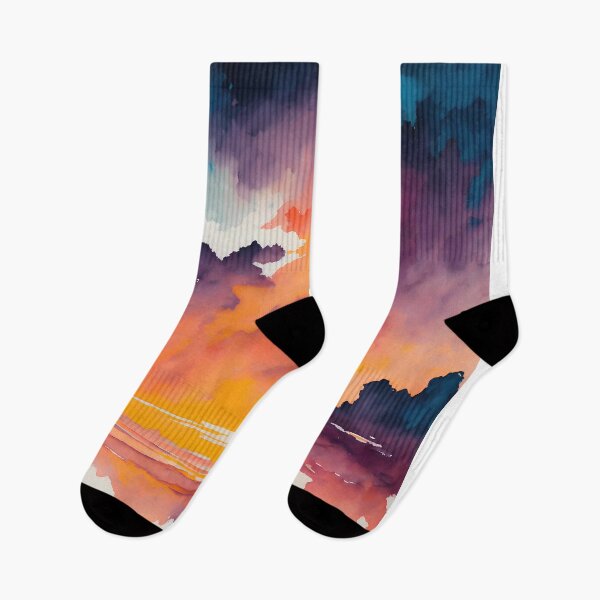 Item preview, Watercolour Landscape Ocean Sunset designed and sold by druidwolfart.