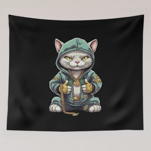 Item preview, Cool Hip Hop Badass Cute Fat Cat | Rap Music | Rapper Culture | Feline |  designed and sold by MJDezigns.