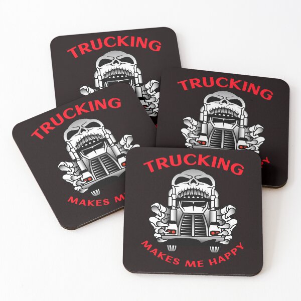 Item preview, Trucker Skull Trucking Makes Me Happy WR designed and sold by TeamsterLife.