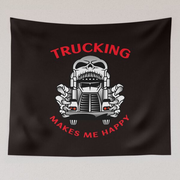 Item preview, Trucker Skull Trucking Makes Me Happy WR designed and sold by TeamsterLife.