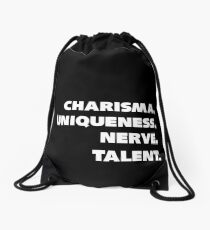 Charisma, Einzigartigkeit, Nerv und Talent. Turnbeutel