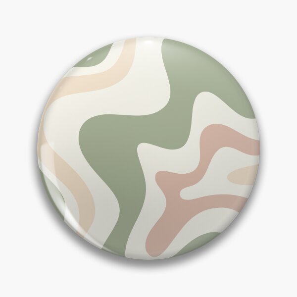Item preview, Retro Liquid Swirl Abstract Pattern Sage Green Blush Cream designed and sold by kierkegaard.