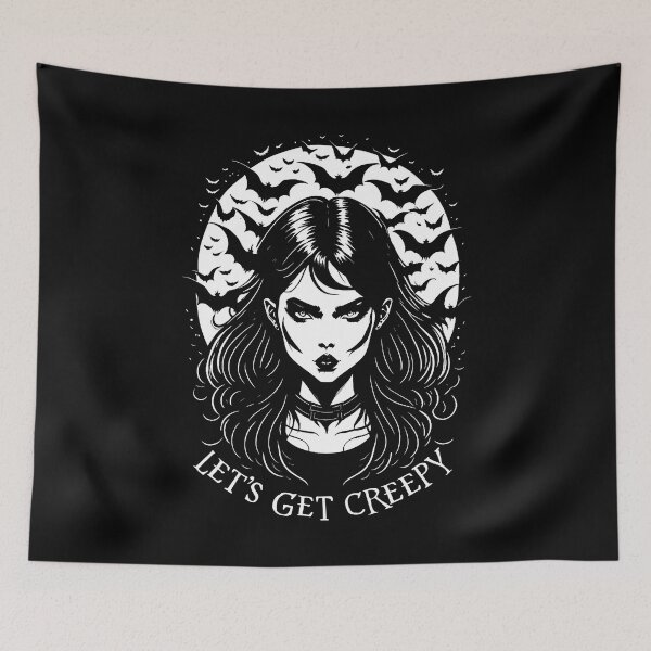 Item preview, Goth Girl Halloween Funny Gothic Let's Get Creepy Moon designed and sold by GrandeDuc.