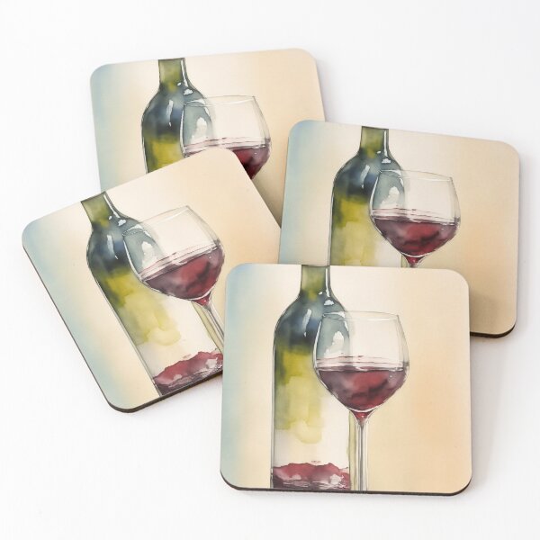 Item preview, Vintage Watercolour Wine Bottle & Glass Painting designed and sold by RossWilson12.