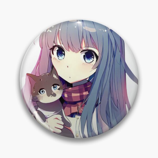 Artikelvorschau, Pawsome Affection: Anime Girl und ihre entzückende Katzenbegleiterin entworfen und verkauft von TechTricks.