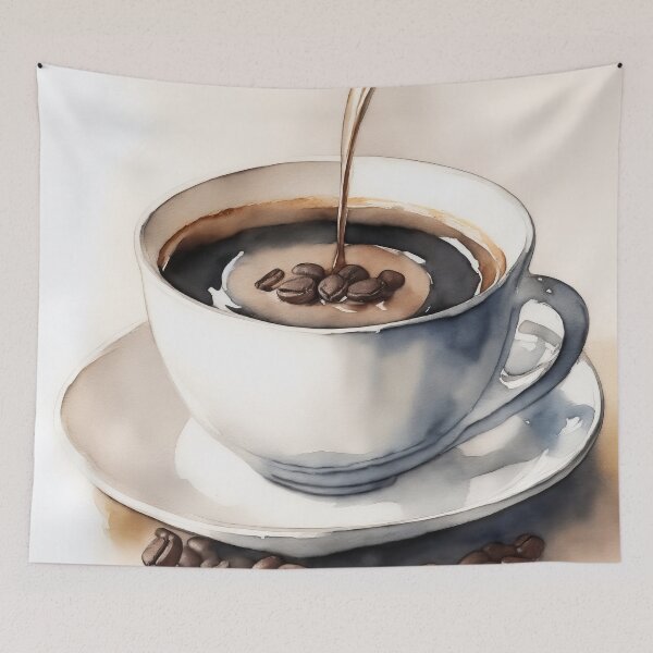 Item preview, Vintage Watercolour Coffee Cup Painting designed and sold by RossWilson12.