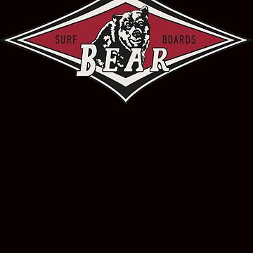 Aperçu de l'œuvre Vintage Surfing Bear Big Wednesday cult Surfboard surf logo diamant rétro de MichelleCul