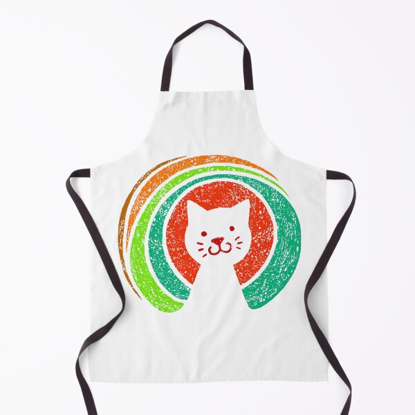 Item preview, Open Souce Cat Face Rainbow Colors On Light Background designed and sold by Wiggly Lines.