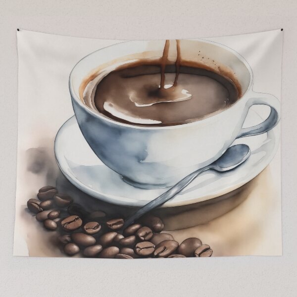 Item preview, Vintage Watercolour Coffee Cup Painting designed and sold by RossWilson12.
