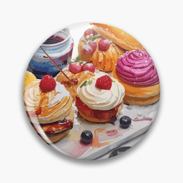 Item preview, Dessert buffet watercolor painting designed and sold by PaletPatisserie.