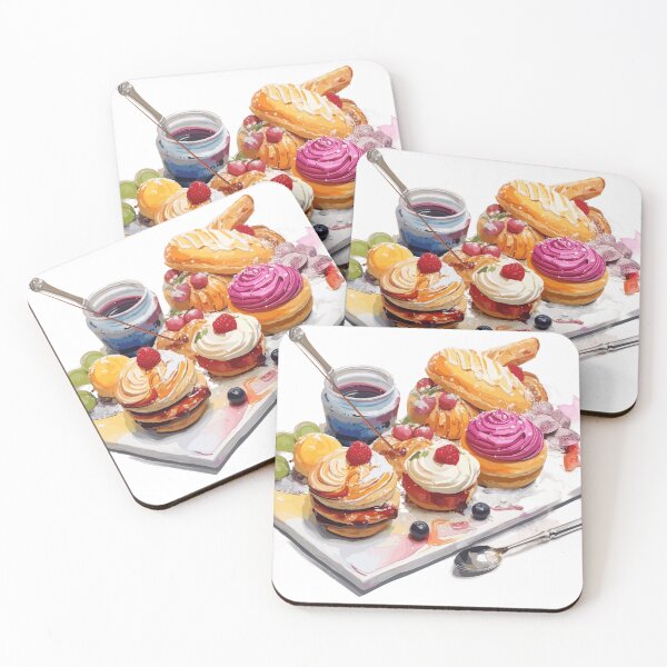 Item preview, Dessert buffet watercolor painting designed and sold by PaletPatisserie.