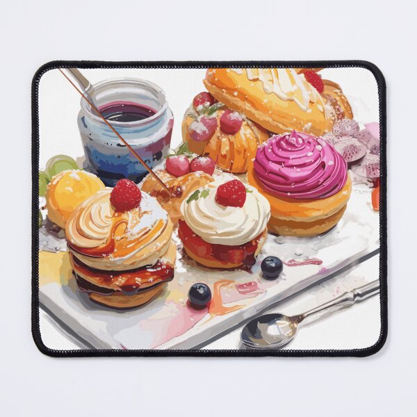 Item preview, Dessert buffet watercolor painting designed and sold by PaletPatisserie.