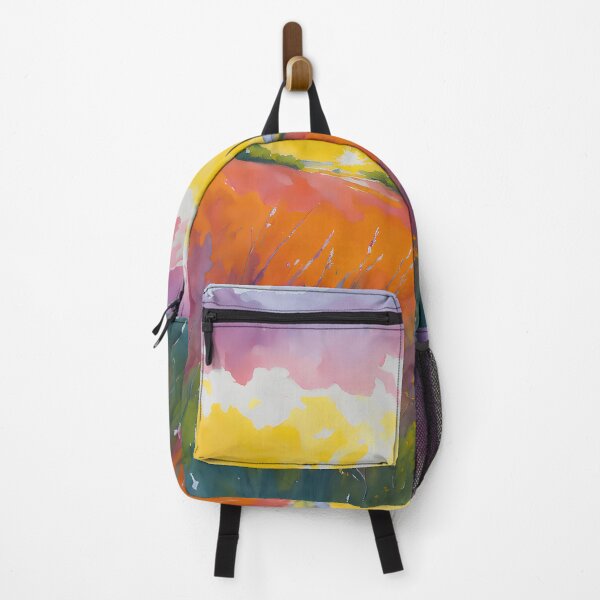 Item preview, Watercolour Landscape Sunset Flower Meadow designed and sold by druidwolfart.