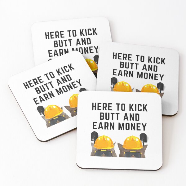 Item preview, Cats with hard hats s, Here to kick butt and earn money.  designed and sold by adapiarano.