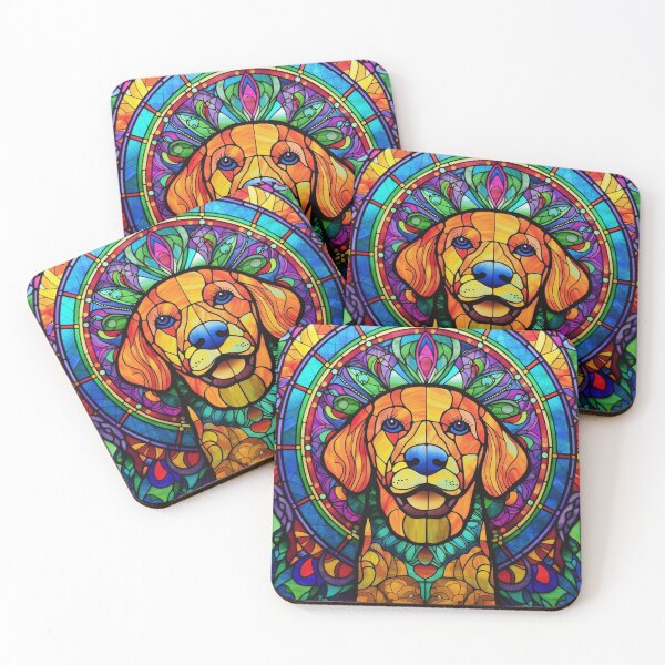 Artikelvorschau, Buntglas-Hundemuster entworfen und verkauft von Desfix.