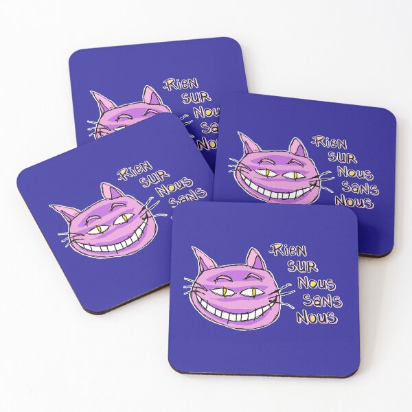 Item preview, Cheshire cat - nothing about us without us - blue background - large designed and sold by MentaLee.