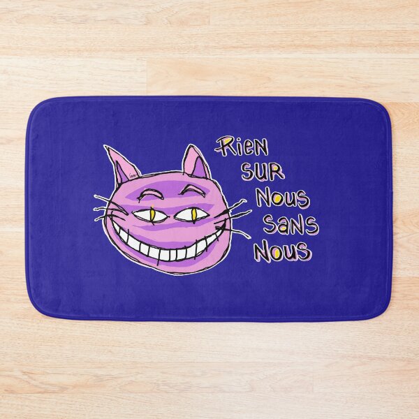Item preview, Cheshire cat - nothing about us without us - blue background - large designed and sold by MentaLee.