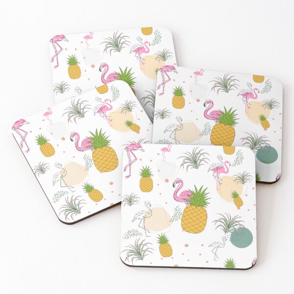 Item preview, Pineapple and Flamingo Summer Pattern designed and sold by Coffee Lifestyle.