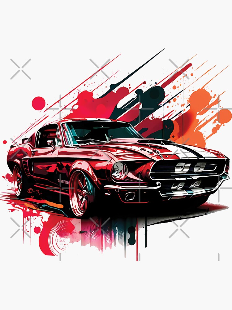 Tableau déco Voiture Ford Mustang Shelby Pop Art - Tableau Deco