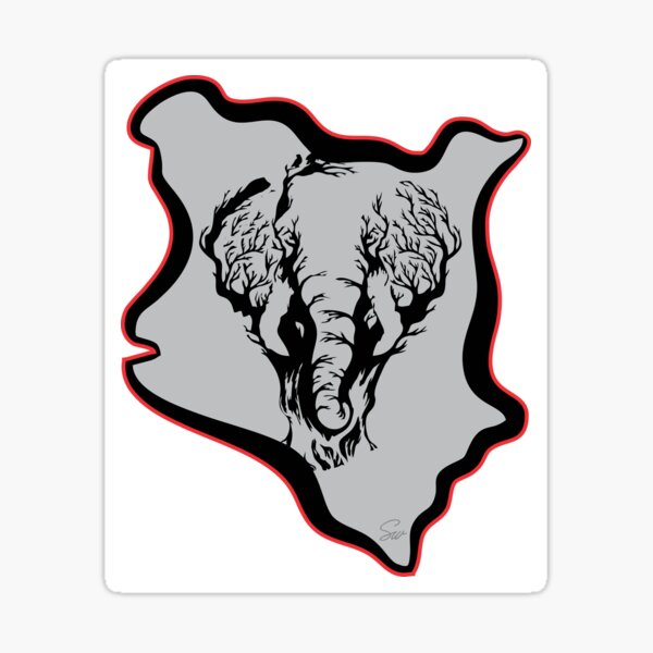 Kenyan Elephant Grey Sticker