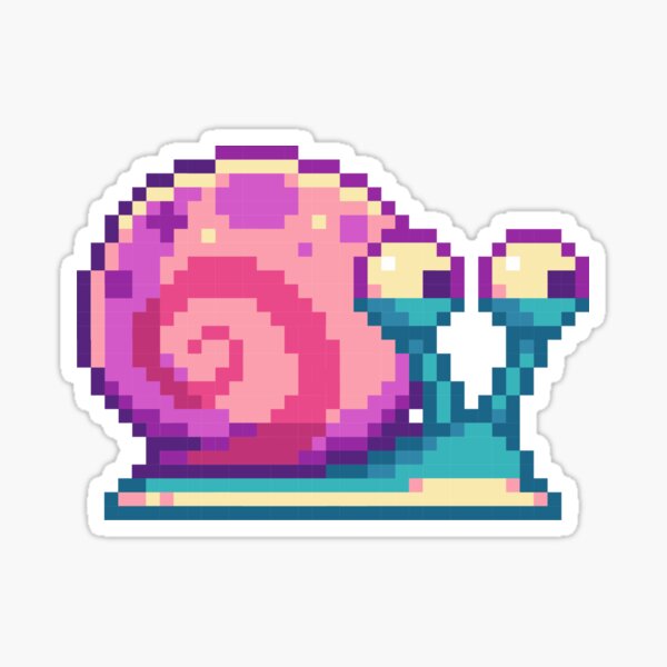Vista previa del artículo con la obra «Gary el caracol pixelado», diseñado y vendido por GraceEliseB.