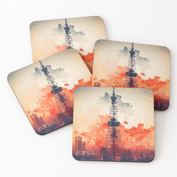 Item preview, Abstract Japan Tokyo Tower Cityscape designed and sold by Art-Jiyuu.