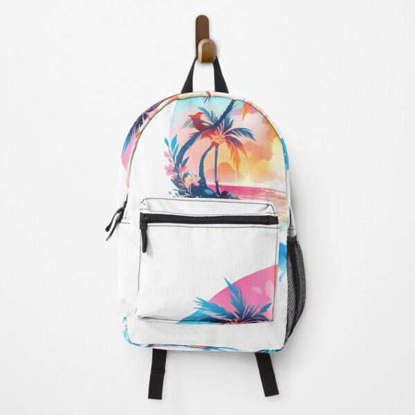 Item preview, Classic tee Cruise to a Tropical island Watercolor Clipart Summer holidays Beach under Palm Trees #4 designed and sold by emaga.
