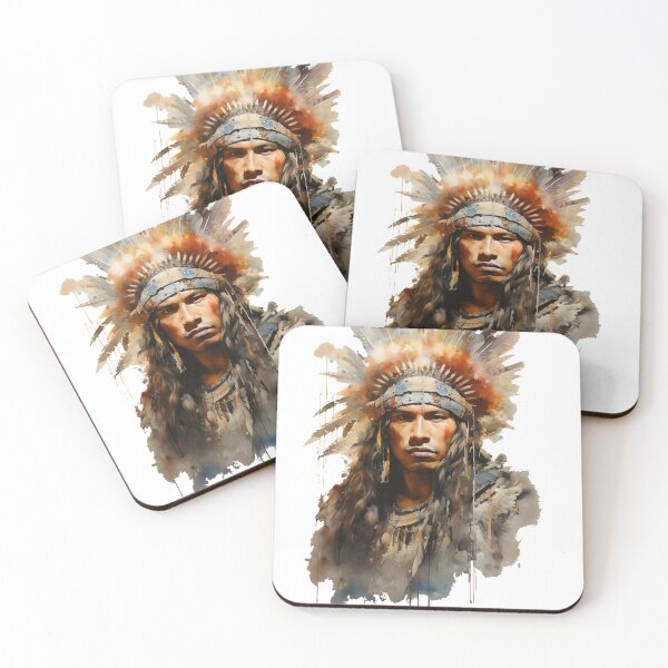 Item preview, Mesoamerican Realism: Native Indian Watercolor Painting designed and sold by aigcx.