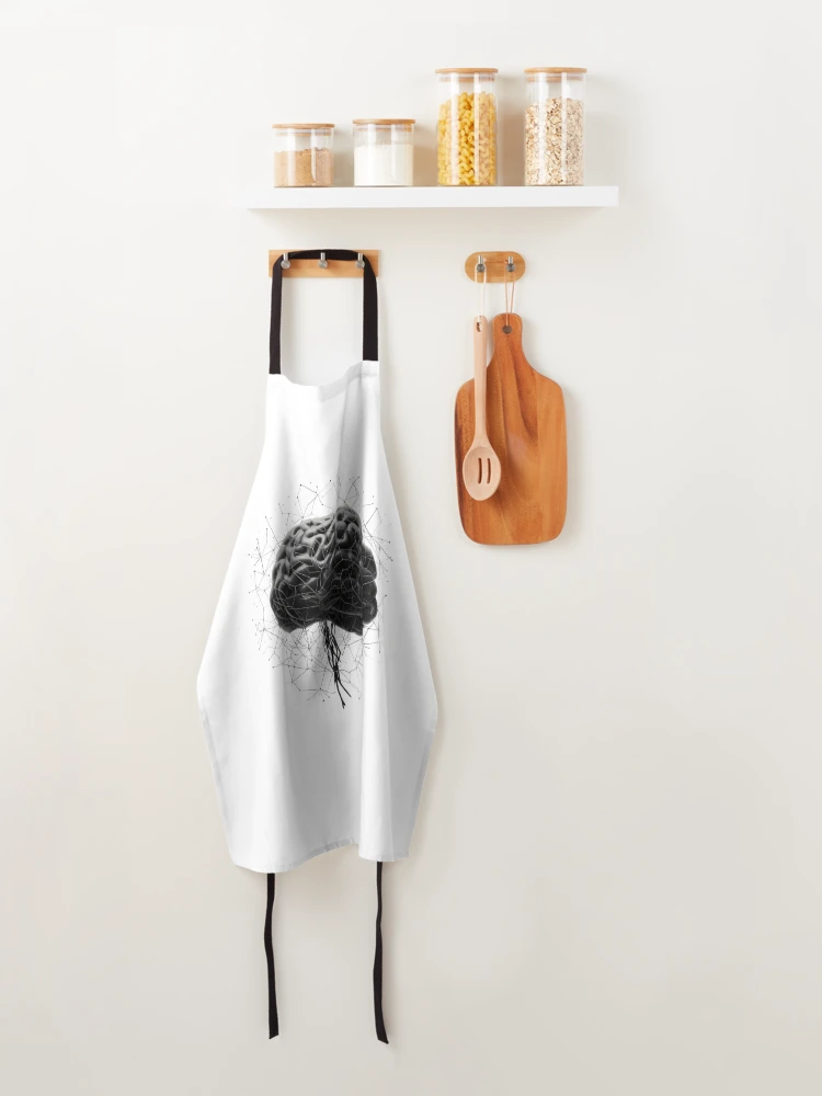 Thumbnail 4 of 6, Apron, Brain Neural AI Deep Learning Computer Algorithm Programmer designed and sold by farhanhafeez.