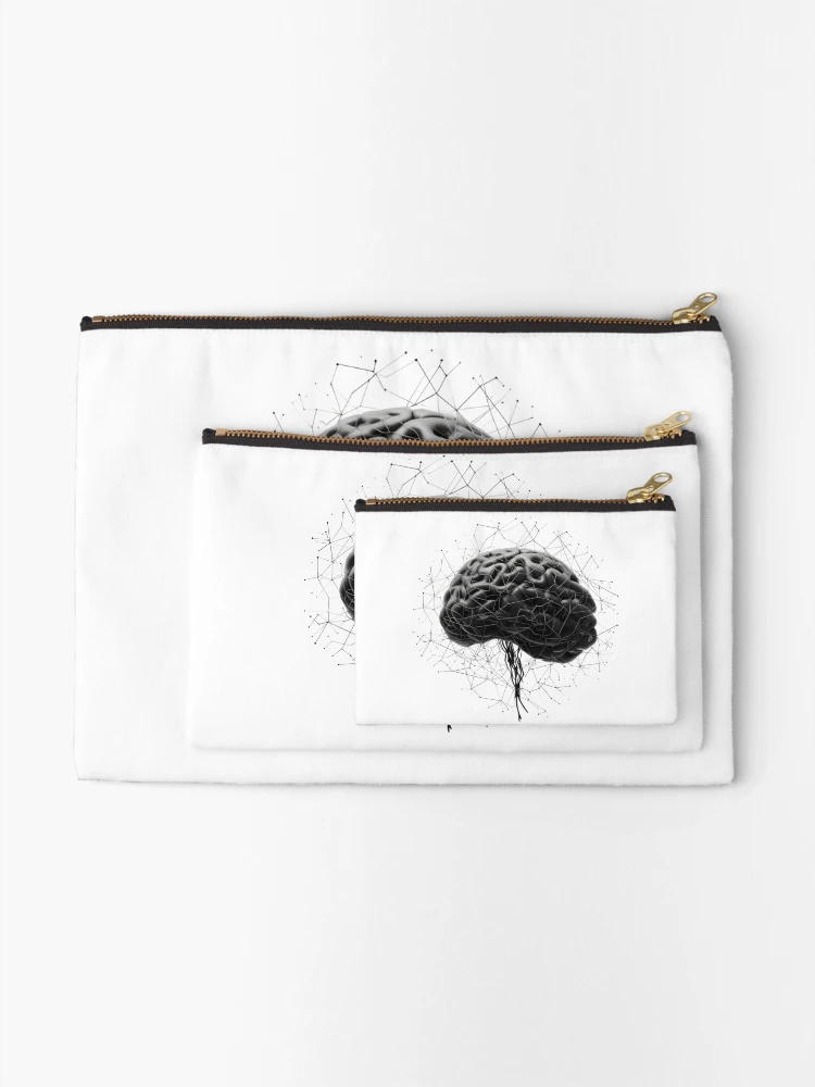 Thumbnail 2 of 4, Zipper Pouch, Brain Neural AI Deep Learning Computer Algorithm Programmer designed and sold by farhanhafeez.