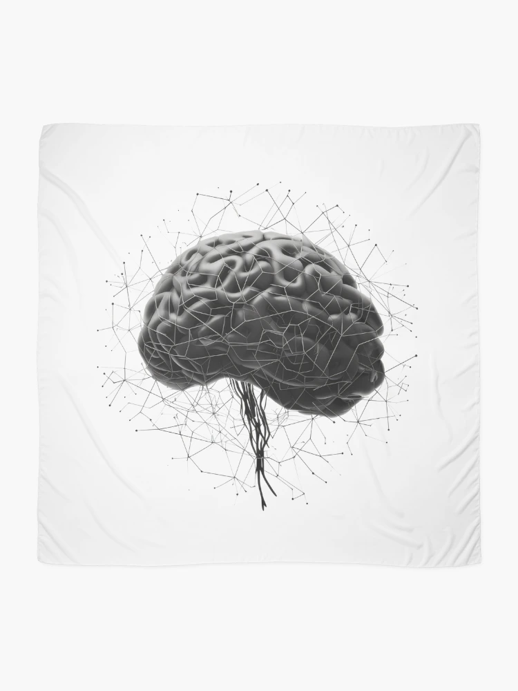 Thumbnail 2 of 3, Scarf, Brain Neural AI Deep Learning Computer Algorithm Programmer designed and sold by farhanhafeez.