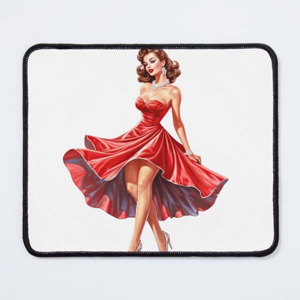 Item preview, Scarlet Temptation: The Alluring Brunette in a Ravishing Red Dress designed and sold by cece4410.